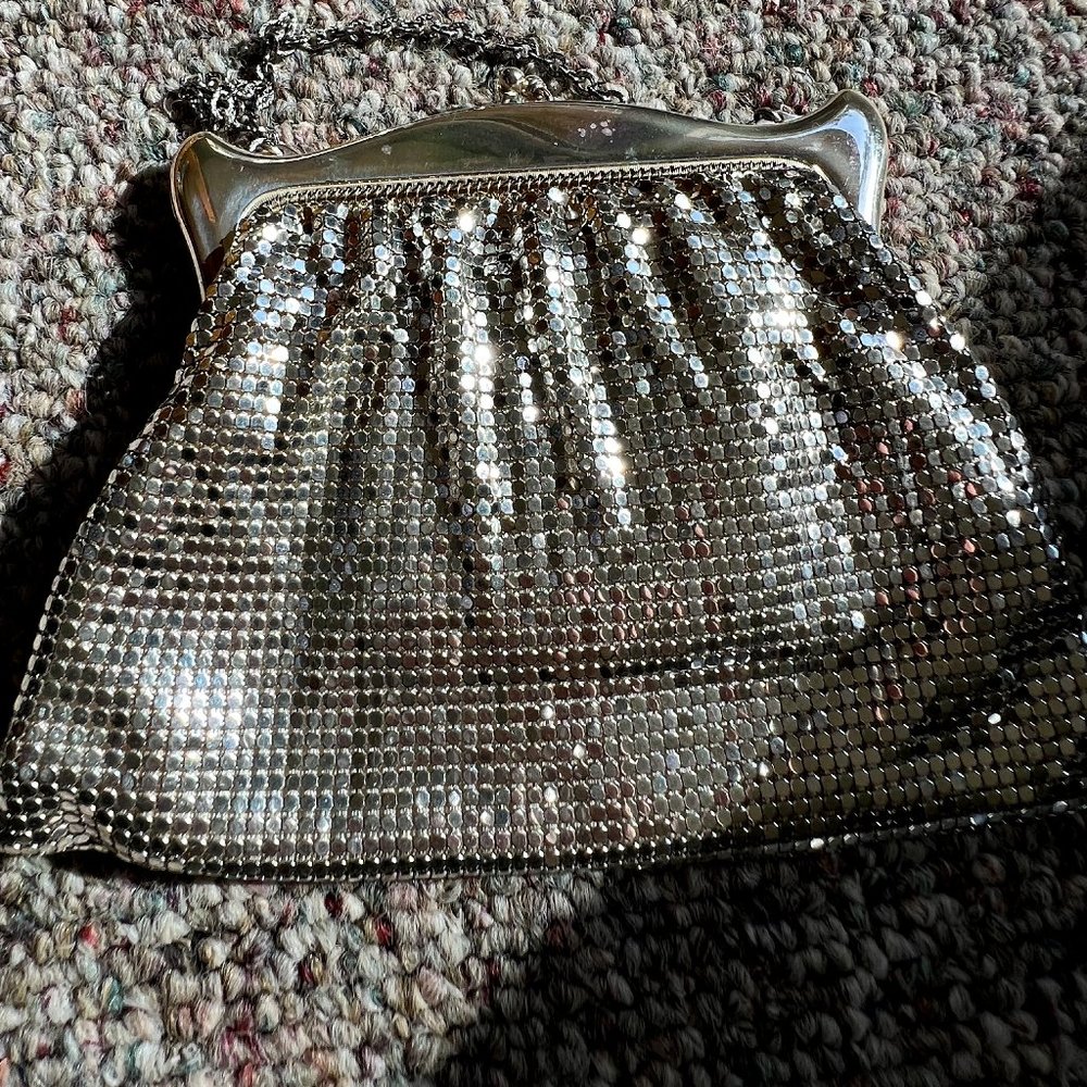 Silver shimmery clutch